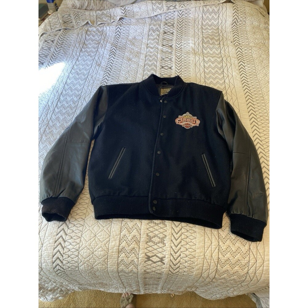 Vintage Harley Davidson Varsity Jacket Leather Letterman Men’s XLarge St Paul